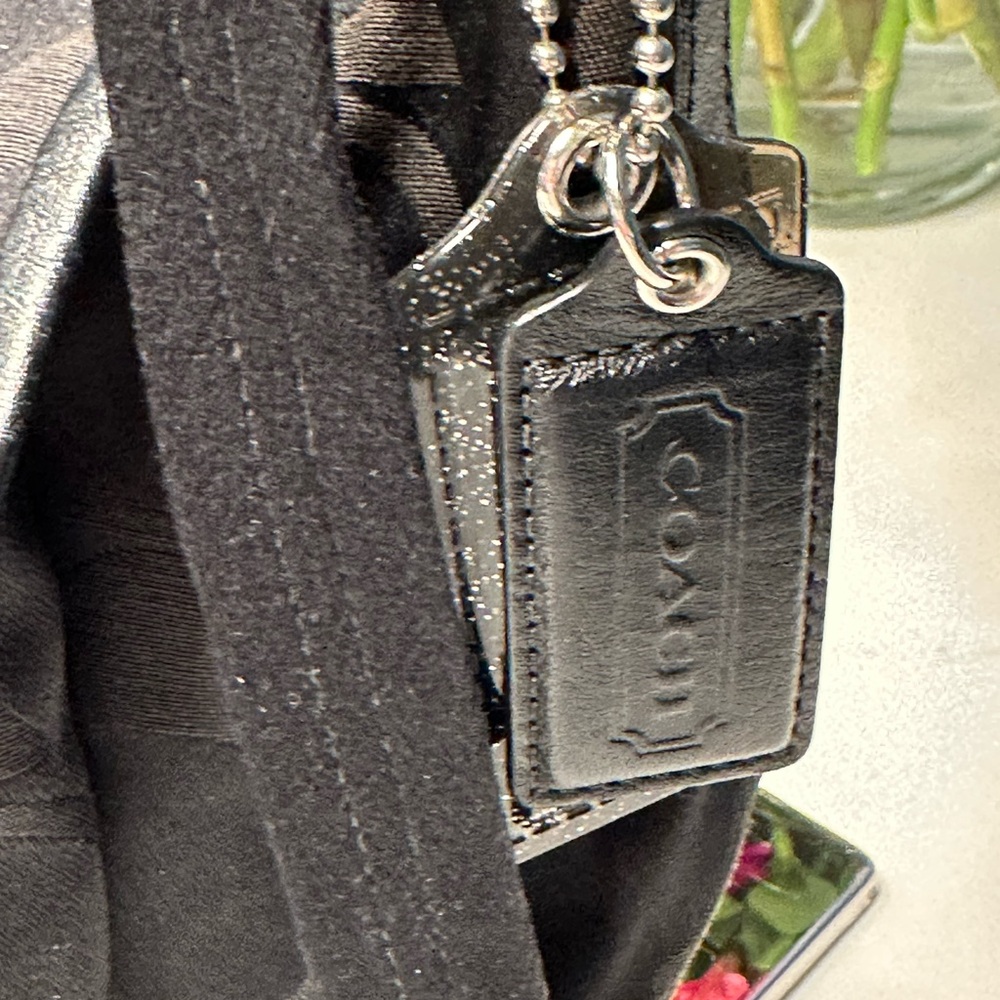 Coach Black Signature Jacquard Shoulder Bag with Silver Hardware - Picture 5 of 14